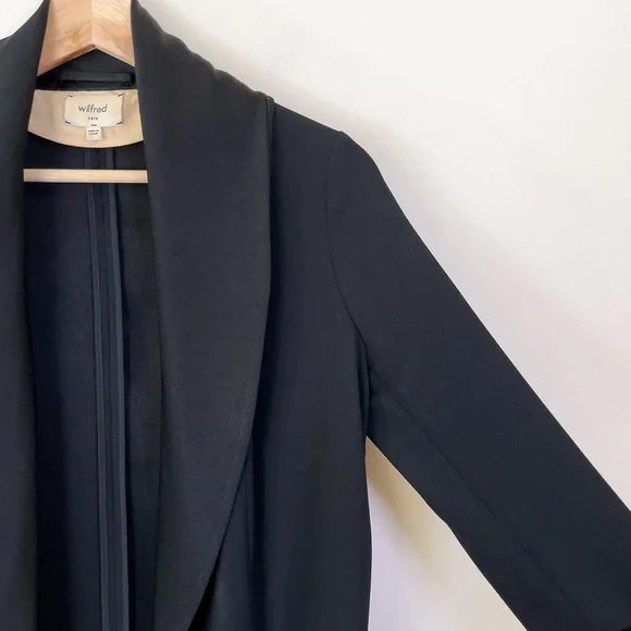 Aritzia Wilfred CHEVALIER JACKET Open Front Black Blazer - Picture 5 of 13